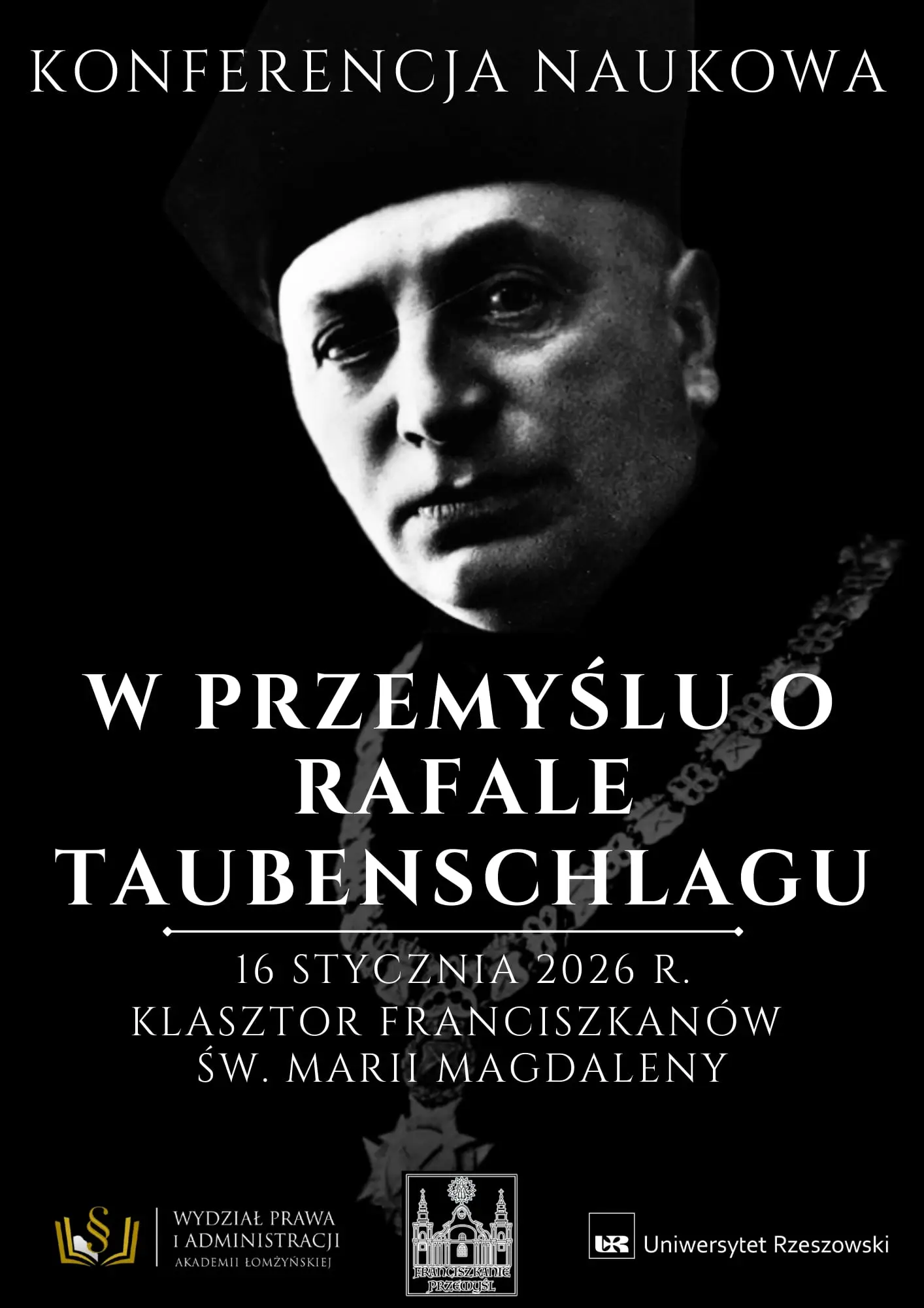 Rafał Taubenschlag – plakat konferencji naukowej „W Przemyślu o Rafale Taubenschlagu” (16 stycznia 2026)