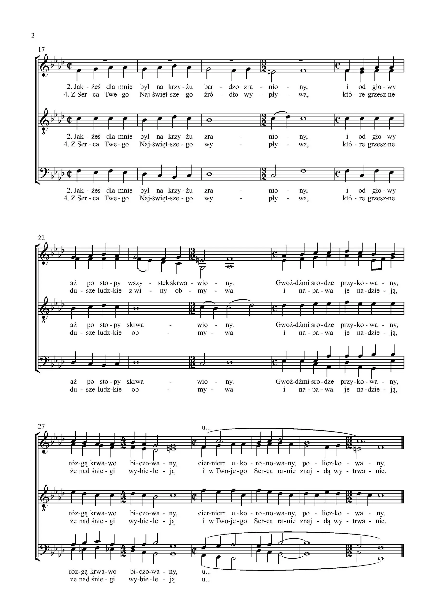 Nuty do pieśni wielkopostnej „Nieskończona, najśliczniejsza” na chór mieszany SATB